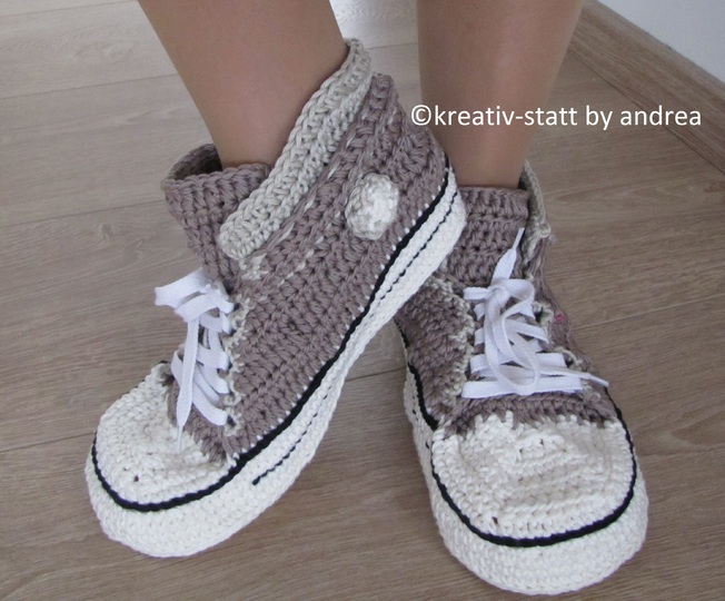 Turnschuhe Lagenlook, Gr. 34-43, Häkelanleitung