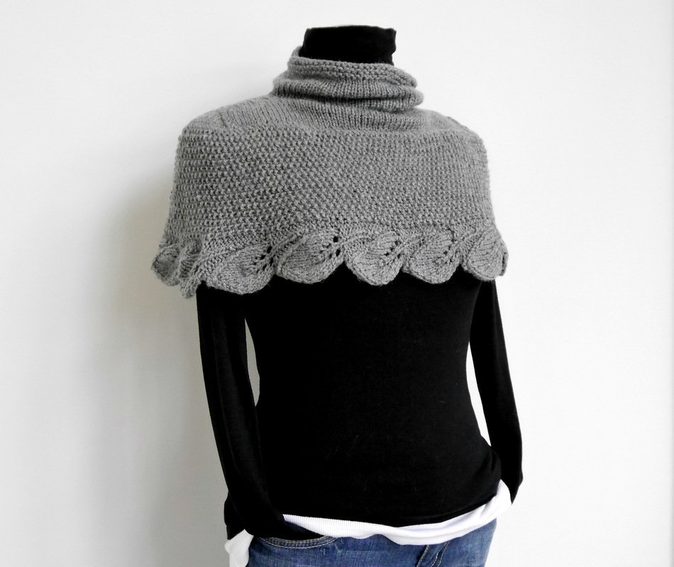 Knitting Pattern – Cape LEAVES – No.128E - Image 4