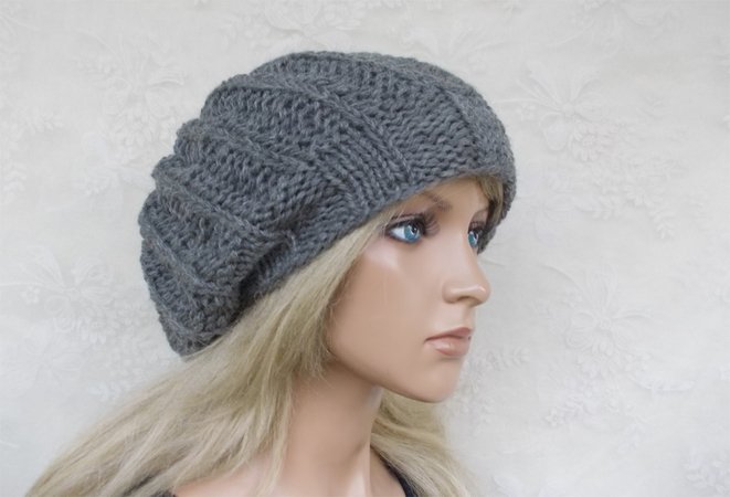 Zylioo XXL Strickmütze Slouchy - Für Große Köpfe 59-64cm Winter Beanie