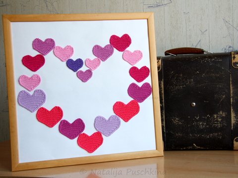 Gehäkelte Herzen in 3 Größen - Anleitung 