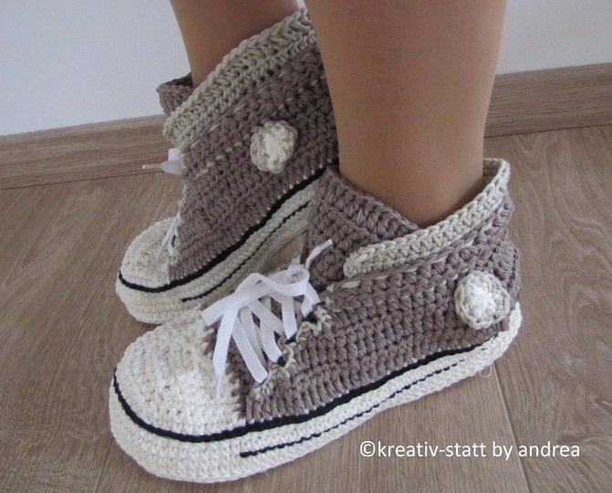 Sneakers, Sportshoes layered Look, Size EU 34-43, Crochet Pattern