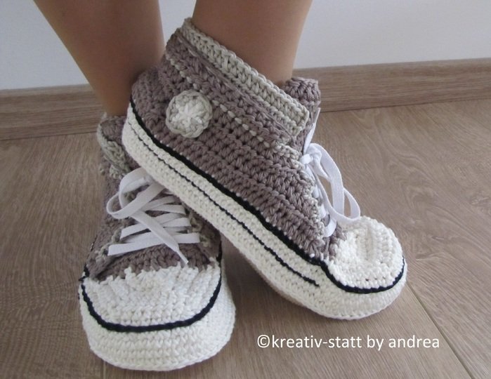 Sneakers, Sportshoes layered Look, Size EU 34-43, Crochet Pattern