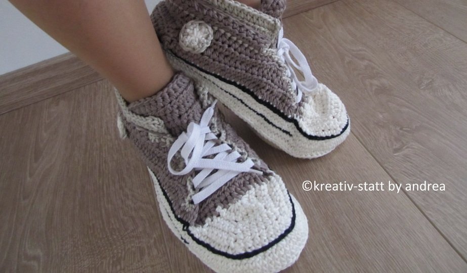 Sneakers, Sportshoes layered Look, Size EU 34-43, Crochet Pattern