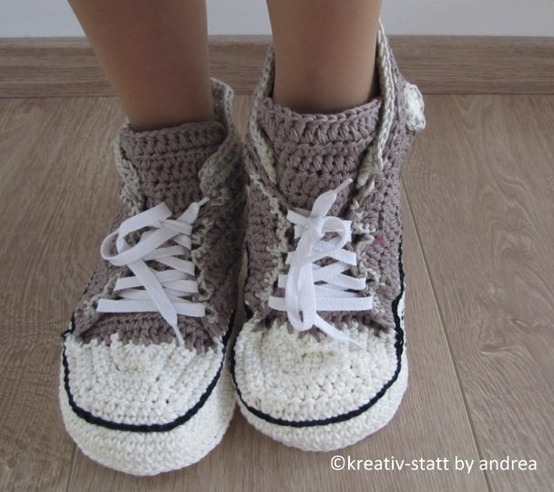 Sneakers, Sportshoes layered Look, Size EU 34-43, Crochet Pattern