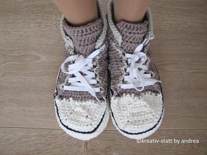 Sneakers, Sportshoes layered Look, Size EU 34-43, Crochet Pattern