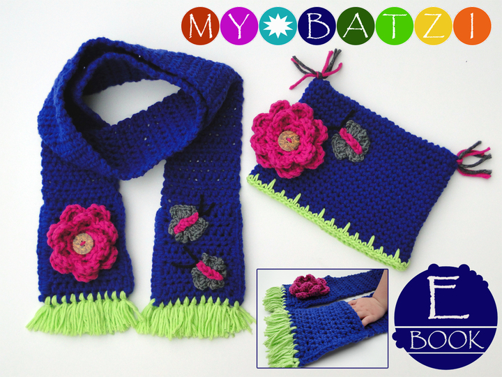 Häkelanleitung für Schal und Vierecksmütze