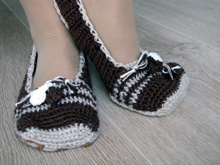 Ballerinas mit Pommel, Gr. 22-47, Häkelanleitung