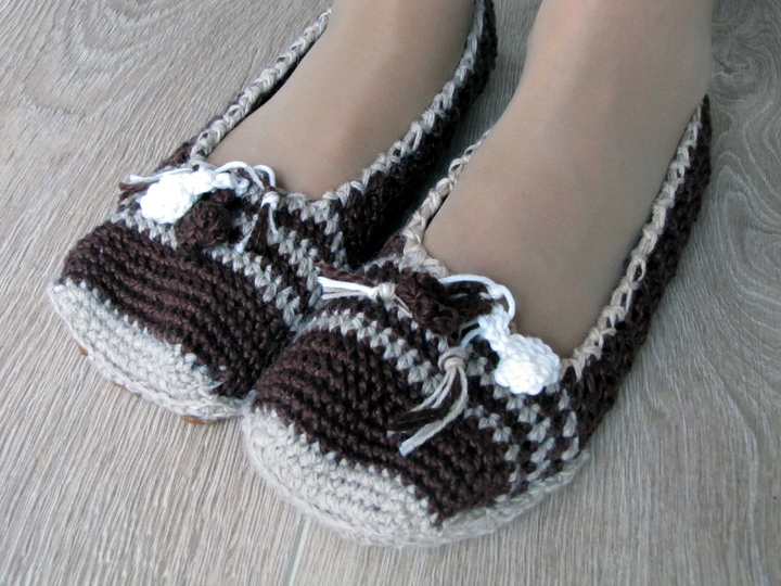 Ballerinas mit Pommel, Gr. 22-47, Häkelanleitung