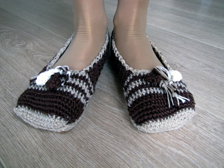Ballerinas mit Pommel, Gr. 22-47, Häkelanleitung
