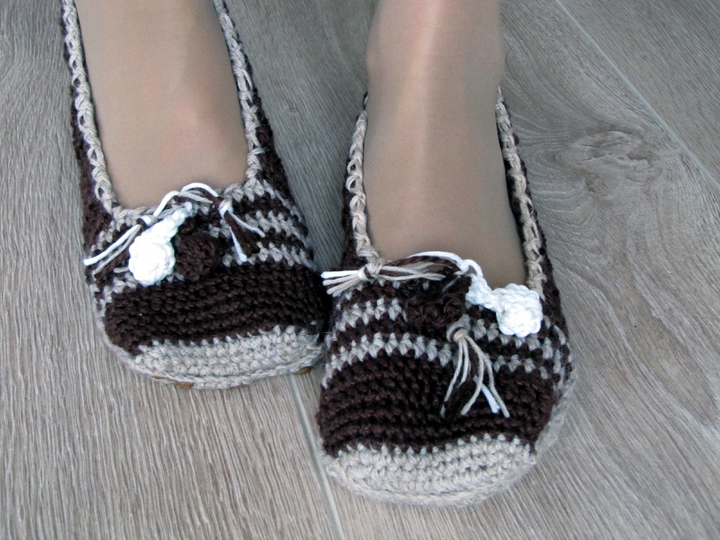 Ballerinas mit Pommel, Gr. 22-47, Häkelanleitung