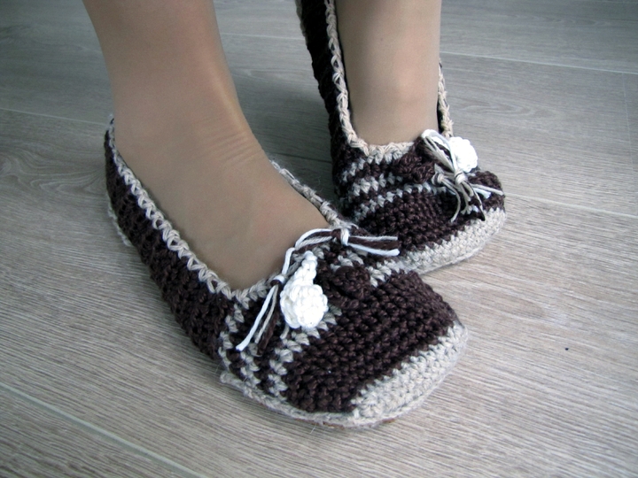 Ballerinas mit Pommel, Gr. 22-47, Häkelanleitung