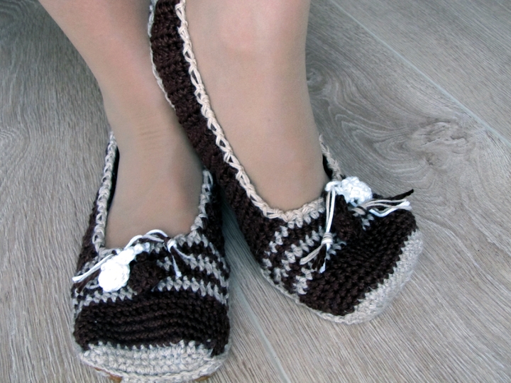 Ballerinas mit Pommel, Gr. 22-47, Häkelanleitung