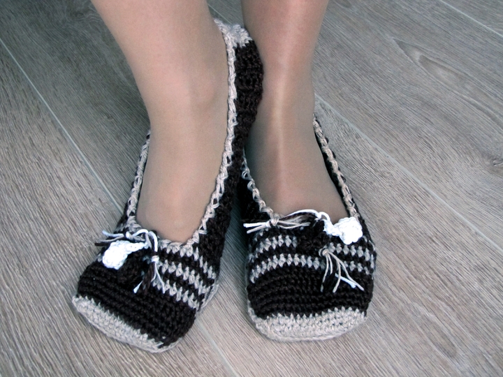 Ballerinas mit Pommel, Gr. 22-47, Häkelanleitung