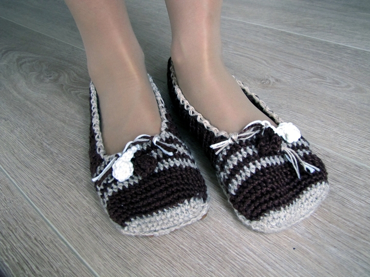 Ballerinas mit Pommel, Gr. 22-47, Häkelanleitung