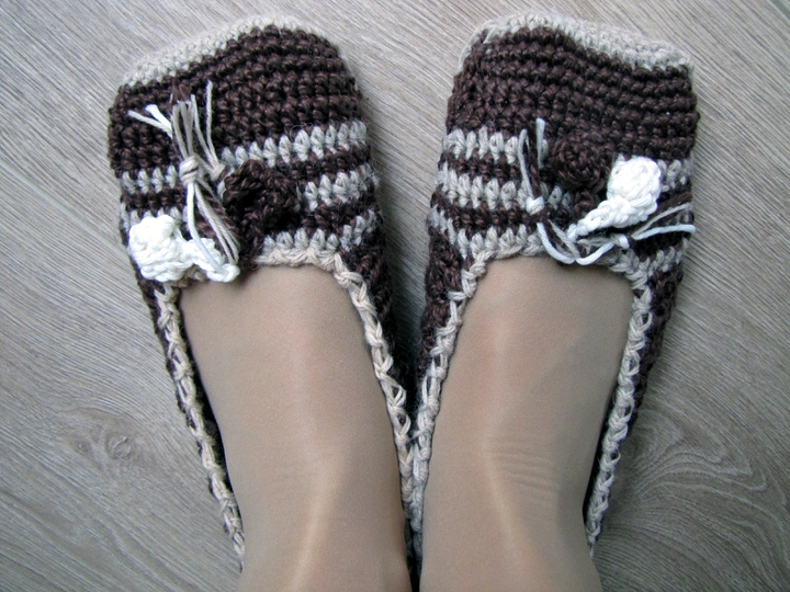 Ballerinas mit Pommel, Gr. 22-47, Häkelanleitung