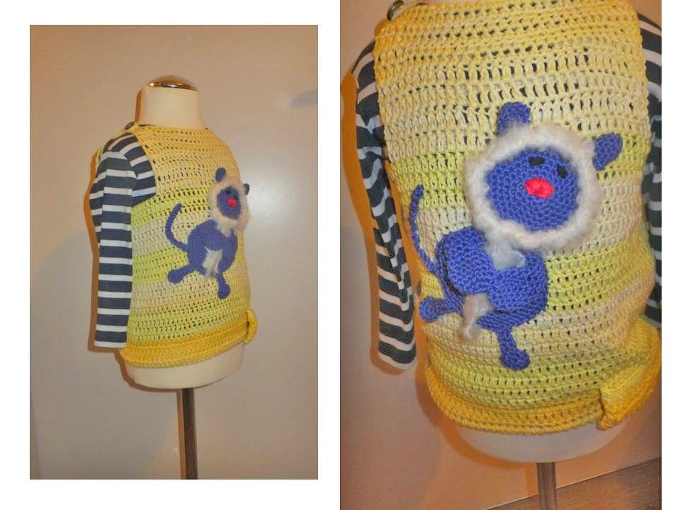 Pullunder mit Applikation Gr. 62 bis 92 unisex zum Häkeln - Bild 3