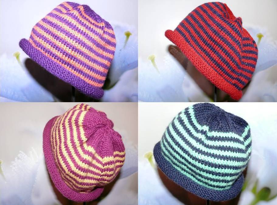 Gestrickte Ringelmütze für Kinder und Kleinkinder 