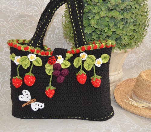 Strawberry Basket Tote Bag