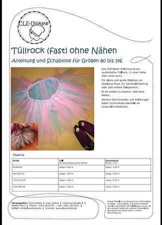 Anleitung für Tüllrock / Tütü, Größen 80 - 146
