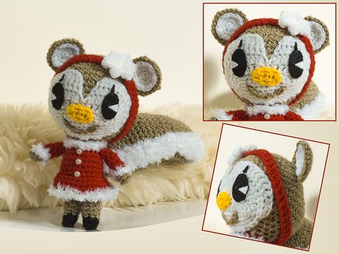 Kostenlose Häkelanleitung Weihnachts-Eichhörnchen Trita