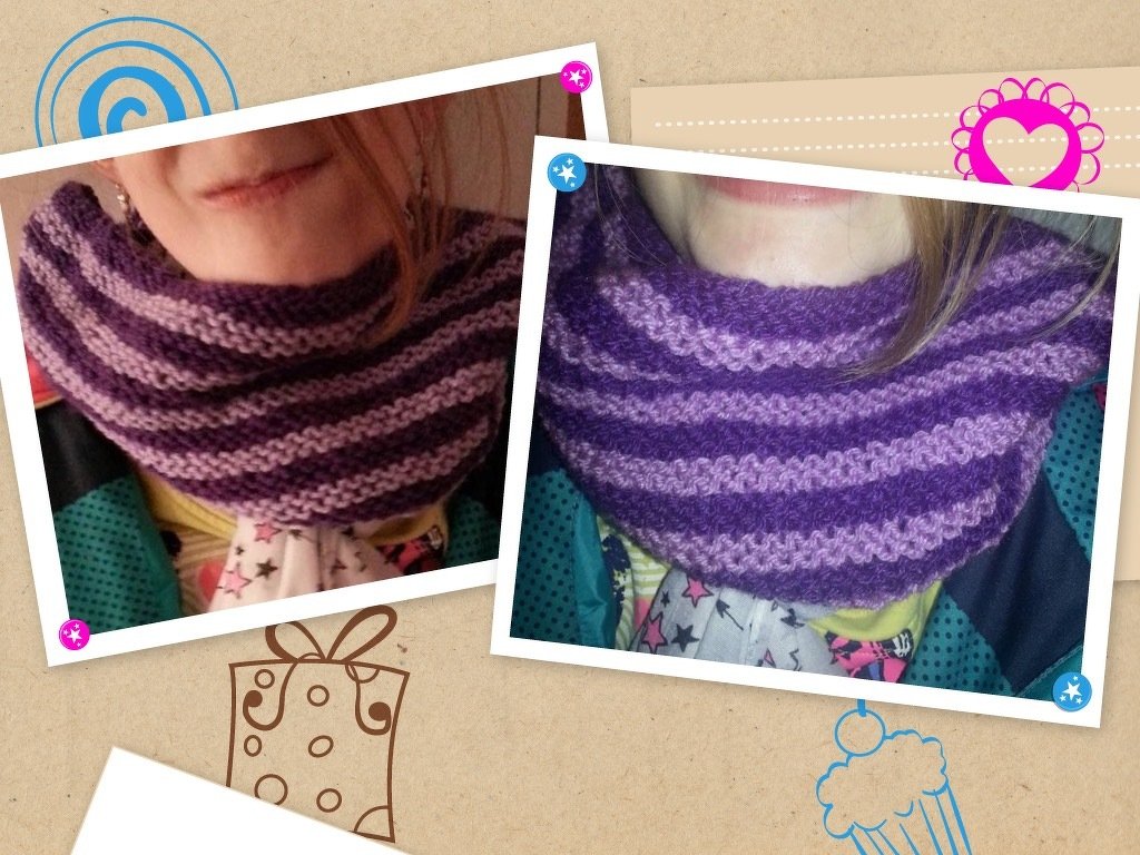 Strickanleitung Strickschal Rundschal Loop Kinder- ab 6 Jahre - Bild 2