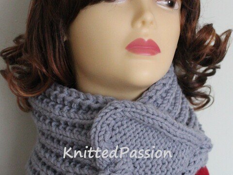 Strickanleitung Loop Schalkragen Halswärmer "Mit Herz" Einheitsgröße