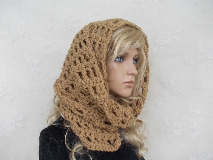 Häkelanleitung Schal, Hoodie, Steckschal, Häkelblüte, unisex, Schultertuch