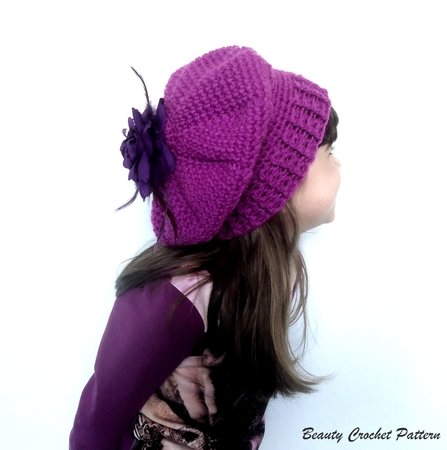 Crochet Slouch French Beret Toddler-Child Pattern 