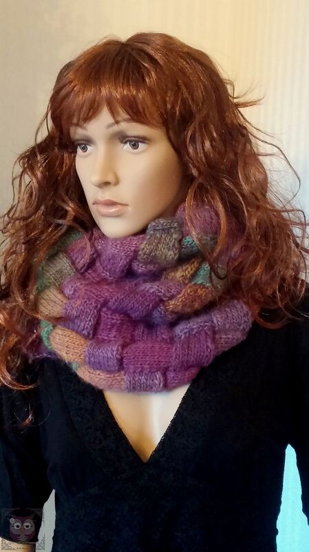 Entrelac Halswärmer, Schal, Nackenwärmer, Cowl