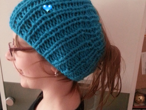 Strickanleitung Kindermütze mit Zopf, Beanie, Slushy, Damenmütze