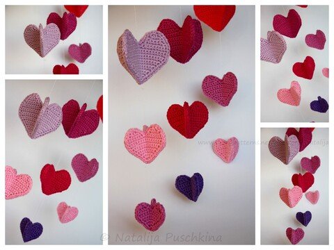 Häkelanleitung - 3D Herzen
