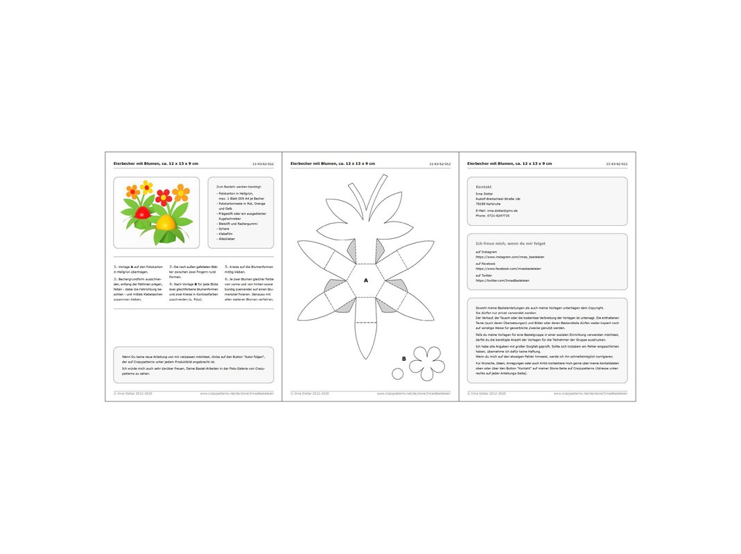 Eierbecher mit Blumen – Bastelanleitung und Vorlagen - Bild 2