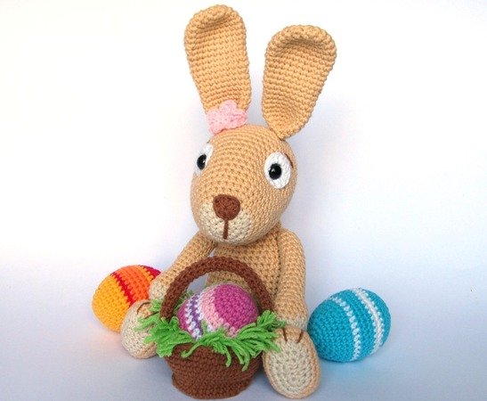 Easter Bunny with Easter Eggs Crochet Pattern
