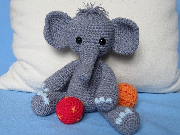 Playful Elephant Bert Amigurumi Crochet Pattern