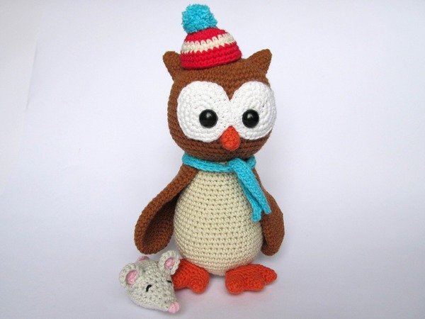Owl Helga with Mouse Amigurumi Crochet Pattern