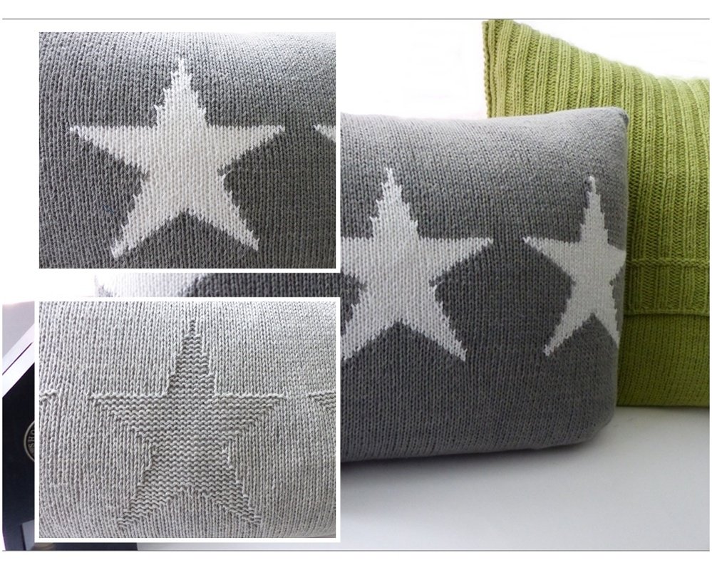 Strickanleitung für einen Kissenbezug mit Sternen