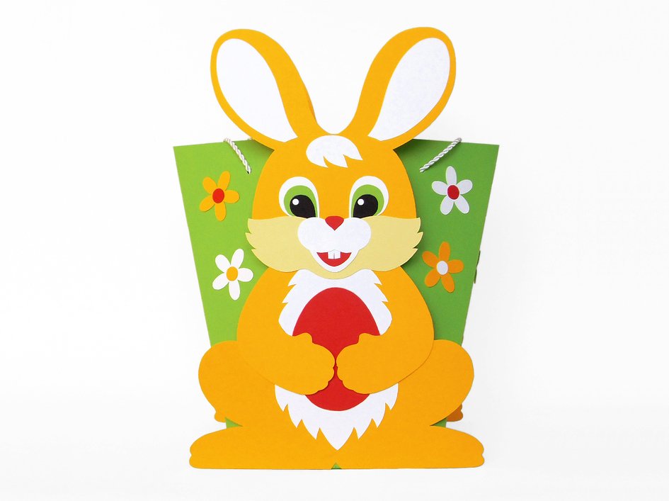 Ostertasche mit Hasen – Bastelvorlagen mit Anleitung