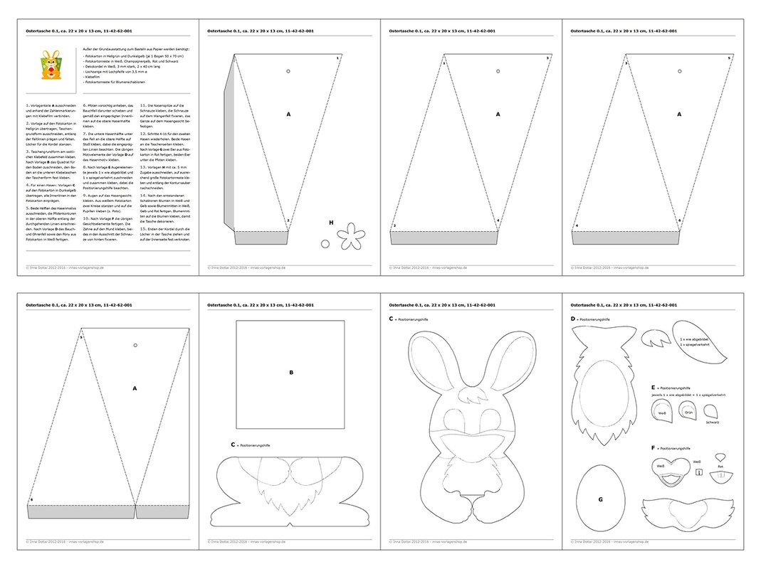 Ostertasche mit Hasen – Bastelvorlagen mit Anleitung - Bild 4