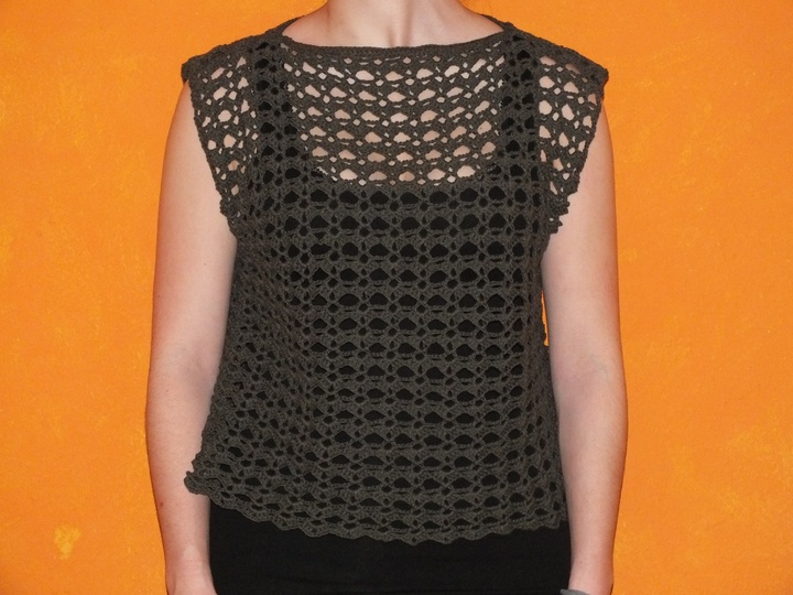 Häkelanleitung Top Netzshirt Größe 34 bis 44 Shasamik gerader Schnitt
