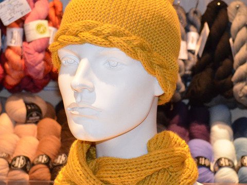 Zopf- Mütze & Kragen