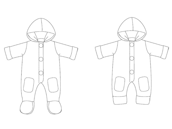Baby Hooded Overall DORIAN – PDF Pattern 1m/3m-12m/18m
