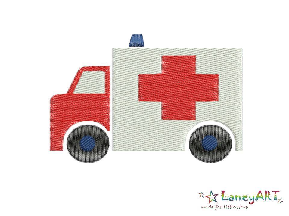 Stickdatei "Krankenwagen" Pes Format (Deco, Brother, Babylock)