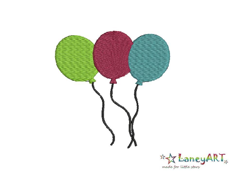 Stickdatei "Luftballons / Party / Geburtstag" Pes Format (Deco, Brother, Babylock)
