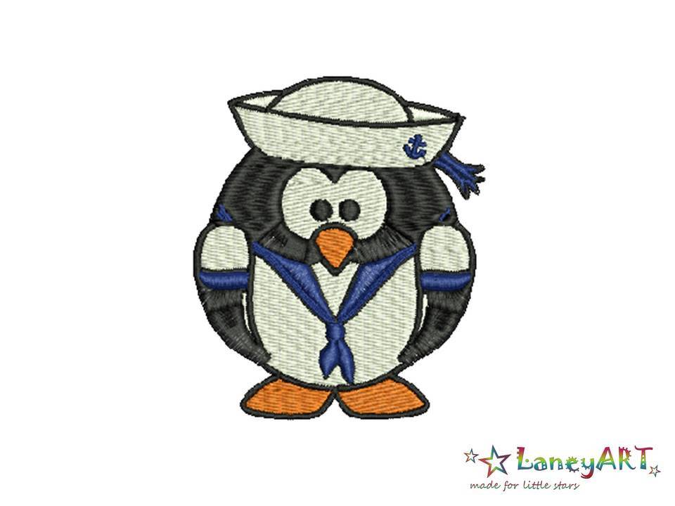 Stickdatei "Pinguin Segler" Pes Format (Deco, Brother, Babylock)
