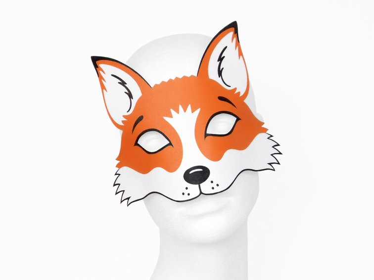 Fuchs - Halbmaske - Druckvorlage mit Kurzanleitung
