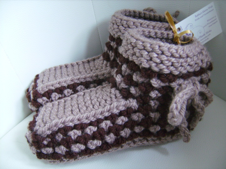 2-farbige Hausschuhe, Hüttenschuhe von Gr. 36-46