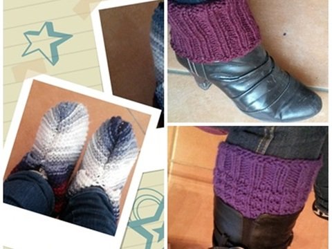 Strickanleitung Hausschuhe Gr.36-38, Stiefelstulpen und Stiefeletten-Stulpen- 3in 1