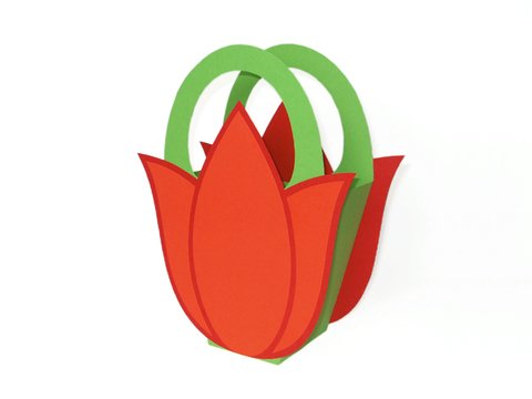 Tasche mit Tulpen – Bastelvorlagen mit Anleitung