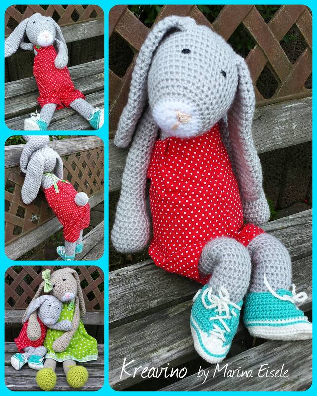 Häkelanleitung großer Xl Schlenker Hase Emil 50 cm - Schlenkertier