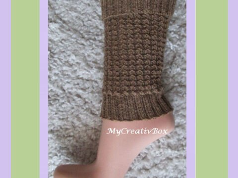 Beinstulpen "Eiszeit Sowo" - gestrickt; 14J.- Erwachsene